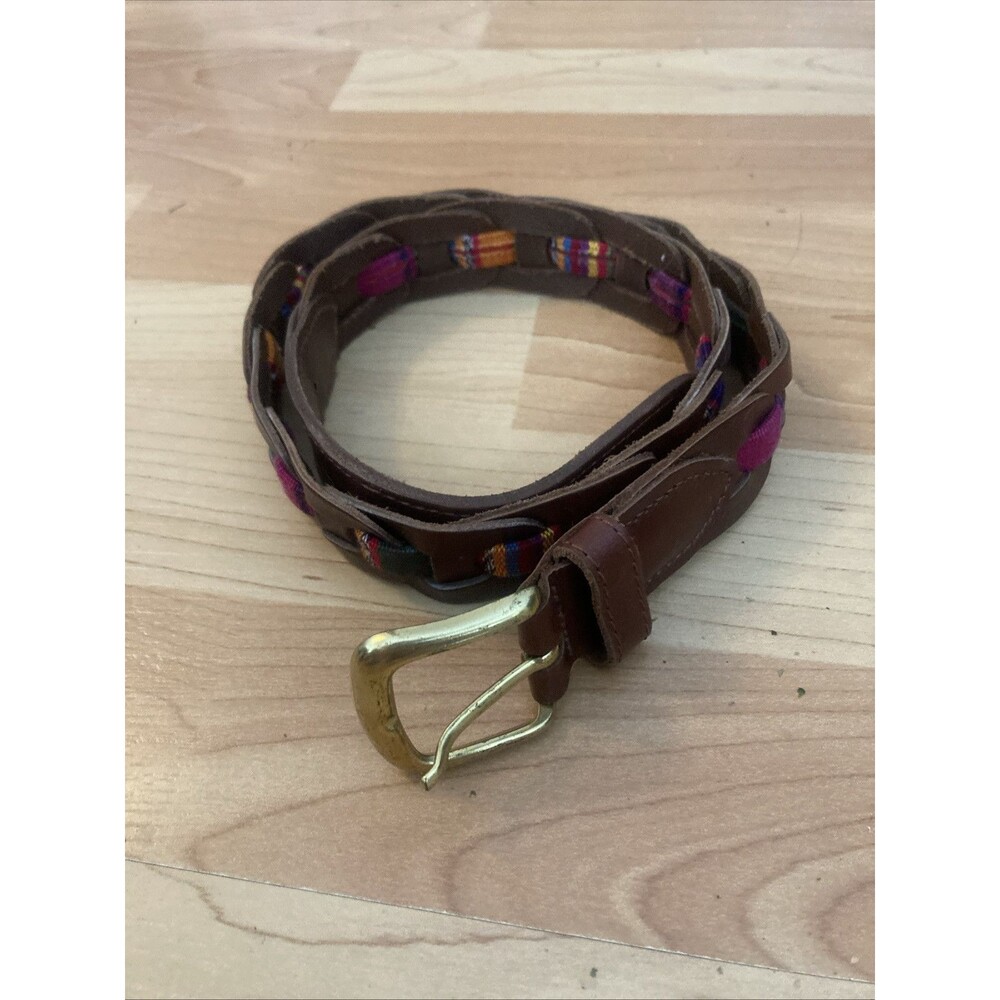Genuine Leather Belt Western Colorful Made In Guatemala  M/L 38”